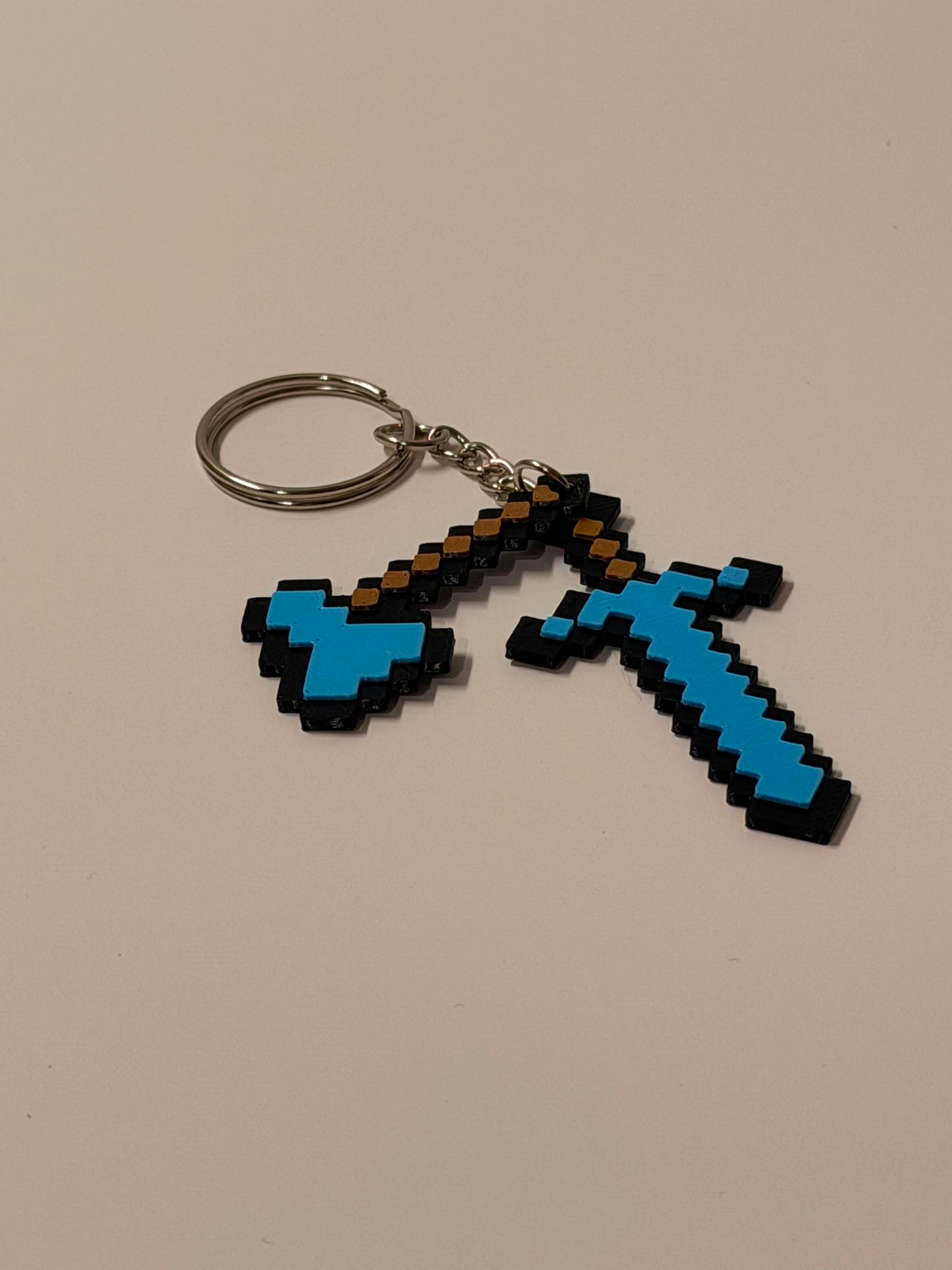 Minecraft Diamond Sword & Axe Keychain