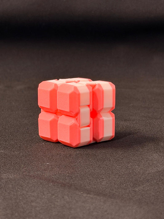 Two Tone White Pink Infinity Cube