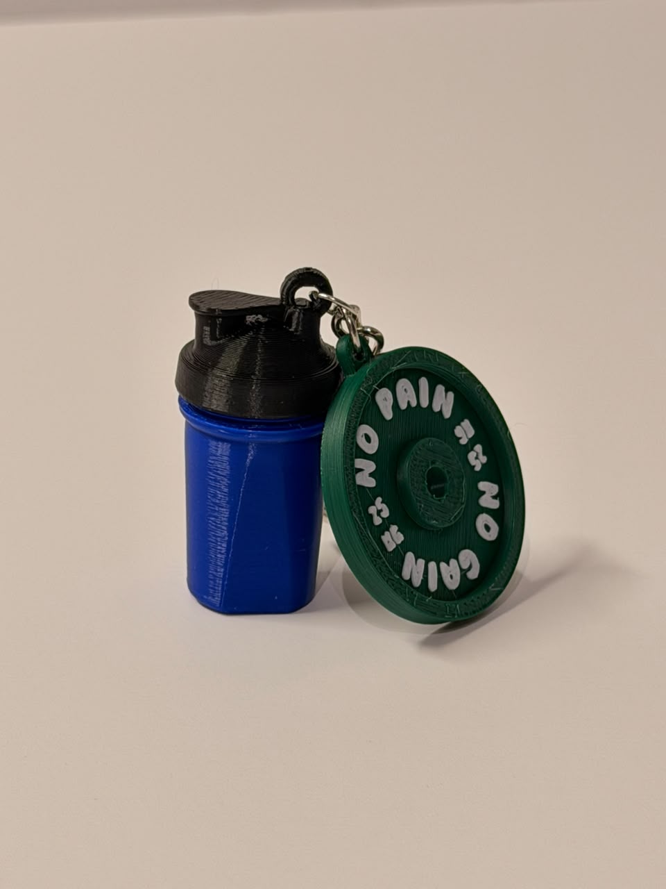 Blue Shaker with Green Plate Keychain
